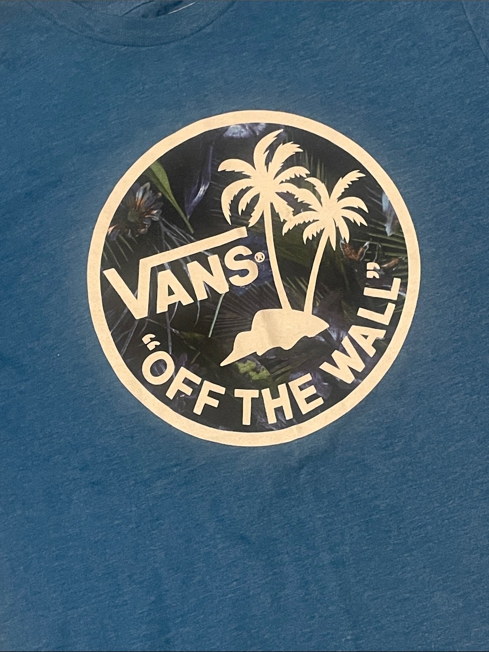 Medium Vans Blue Palm 'Off The Wall' Graphic Tee